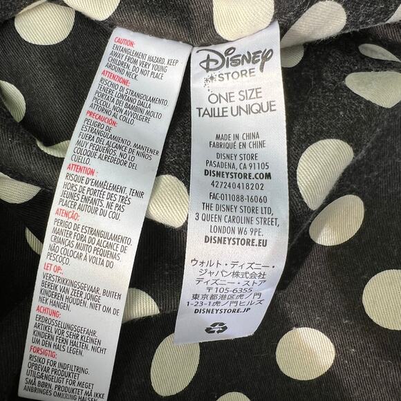 Disney Store Minnie Mouse Canvas Tote Bag Red Striped Polka Dot Lined One Size - Picture 9 of 9